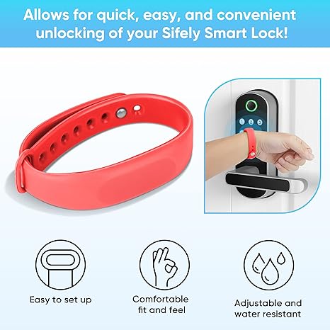 Sifely Wristband Key Fob (Red)