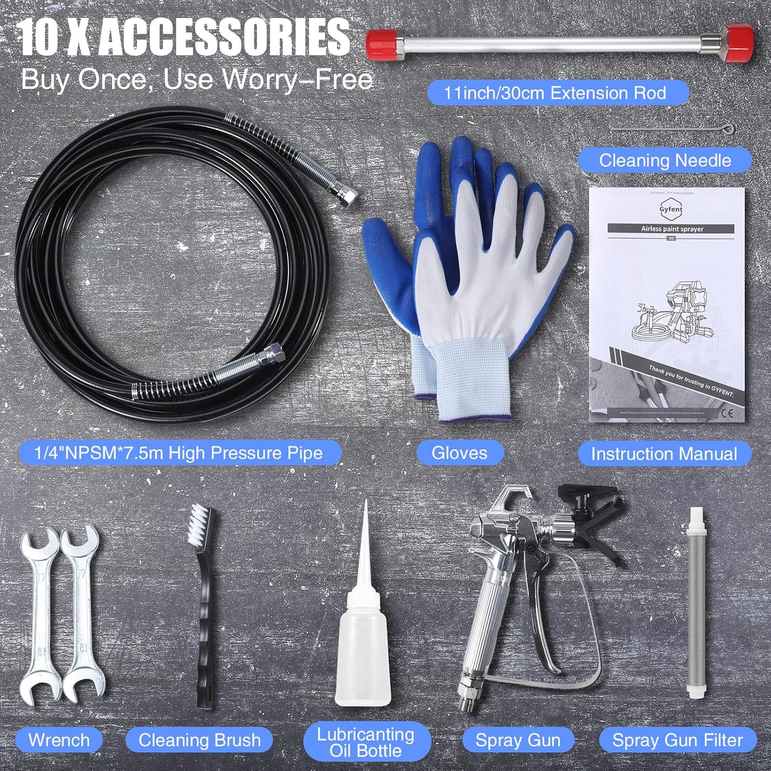 X6 Airless Paint Sprayer, 0.31GPM Paint Sprayer for Home